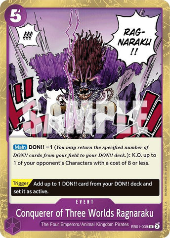 Conquerer of Three Worlds Ragnaraku EB01-039 (Extra Booster: Memorial Collection)  - Foil