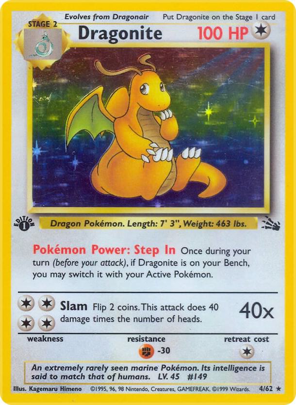 Dragonite  04/62 (Fossil)  - 1st Edition Holofoil