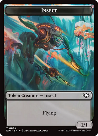 Insect // Golem (0013) Double-Sided Token [Edge of Eternities Commander Tokens]