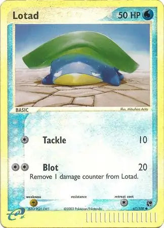 Lotad 67/100 (EX Sandstorm)  - Reverse Holofoil