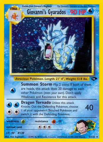Giovanni's Gyarados 005/132 (Gym Challenge)  - Unlimited Holofoil