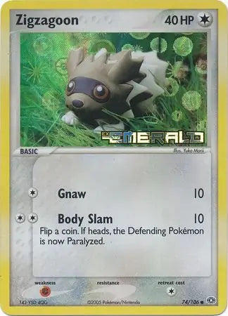 Zigzagoon 74/106 (Emerald)  - Reverse Holofoil