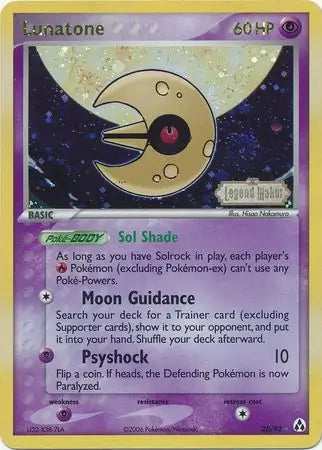 Lunatone 20/92 (Legend Maker)  - Reverse Holofoil