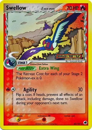 Swellow Delta Species 40/101 (Dragon Frontiers)  - Reverse Holofoil