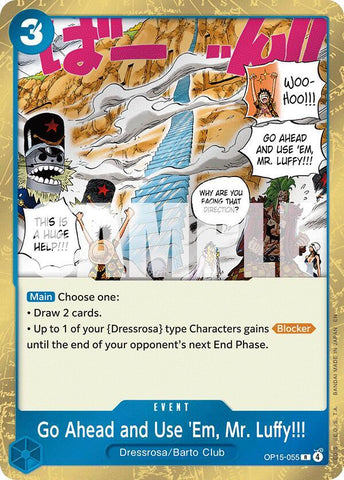 Go Ahead and Use 'Em, Mr Luffy!!! OP15-055 (Adventure on Kami's Island)  - Foil