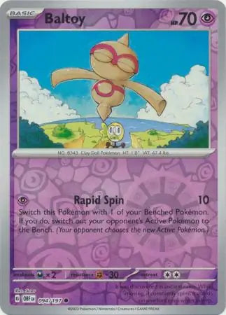 Baltoy 094/197 (SV03: Obsidian Flames)  - Reverse Holofoil