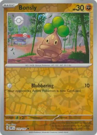 Bonsly 110/197 (SV03: Obsidian Flames)  - Reverse Holofoil