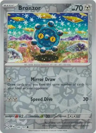 Bronzor 144/197 (SV03: Obsidian Flames)  - Reverse Holofoil