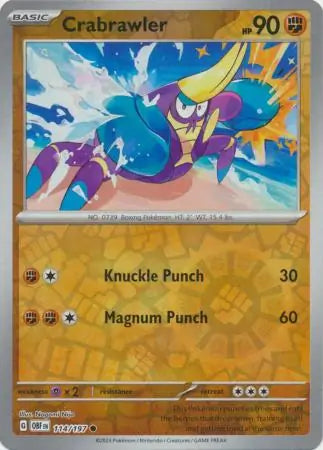 Crabrawler 114/197 (SV03: Obsidian Flames)  - Reverse Holofoil