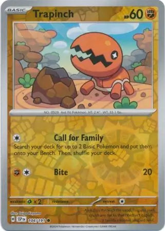 Trapinch 104/191 (SV08: Surging Sparks)  - Reverse Holofoil