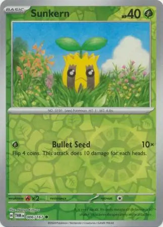 Sunkern 006/167 (SV06: Twilight Masquerade)  - Reverse Holofoil