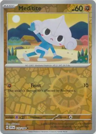 Meditite 110/198 (SV01: Scarlet & Violet Base Set)  - Reverse Holofoil