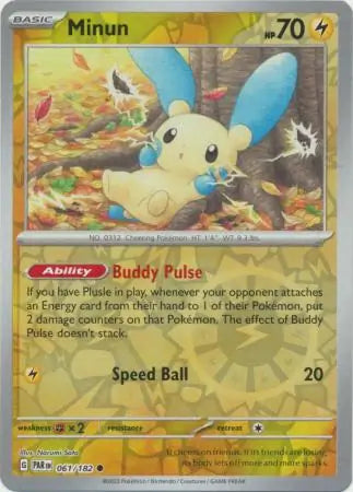 Minun 061/182 (SV04: Paradox Rift)  - Reverse Holofoil