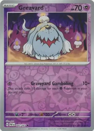 Greavard 042/091 (SV: Paldean Fates)  - Reverse Holofoil