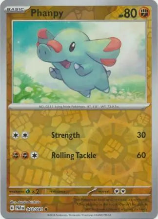 Phanpy 048/091 (SV: Paldean Fates)  - Reverse Holofoil