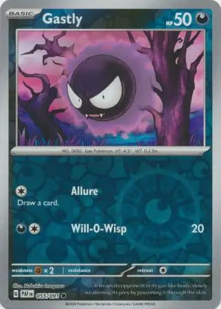 Gastly 055/091 (SV: Paldean Fates)  - Reverse Holofoil