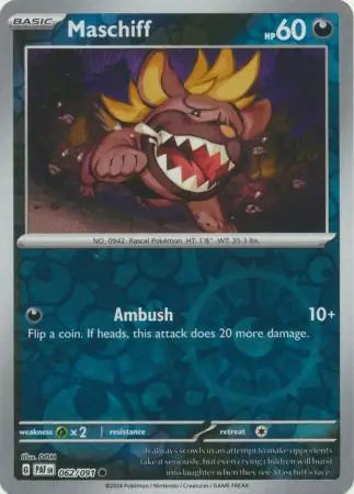 Maschiff 062/091 (SV: Paldean Fates)  - Reverse Holofoil
