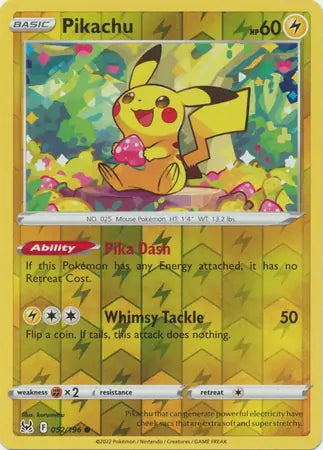 Pikachu 052/196 (SWSH11: Lost Origin)  - Reverse Holofoil