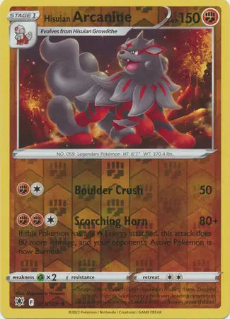 Hisuian Arcanine 071/189 (SWSH10: Astral Radiance)  - Reverse Holofoil