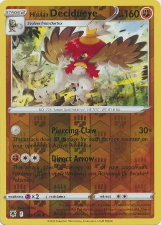 Hisuian Decidueye 082/189 (SWSH10: Astral Radiance)  - Reverse Holofoil
