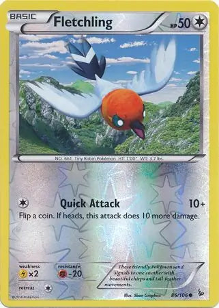 Fletchling 86/106 (XY - Flashfire)  - Reverse Holofoil