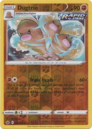 Dugtrio 077/198 (SWSH06: Chilling Reign)  - Reverse Holofoil