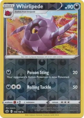Whirlipede 106/198 (SWSH06: Chilling Reign)  - Reverse Holofoil