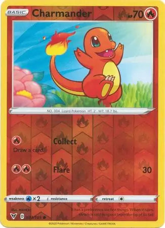Charmander 023/185 (SWSH04: Vivid Voltage)  - Reverse Holofoil
