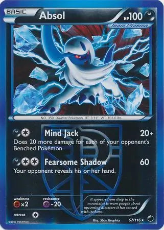 Absol Team Plasma 67/116 (Plasma Freeze)  - Reverse Holofoil