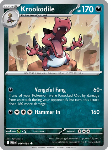 Krookodile 066/094 (ME02: Phantasmal Flames)  - Reverse Holofoil