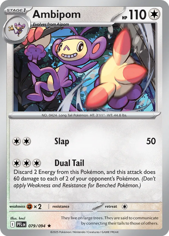 Ambipom 079/094 (ME02: Phantasmal Flames)  - Reverse Holofoil