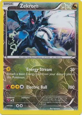 Zekrom 64/108 (XY - Roaring Skies)  - Reverse Holofoil