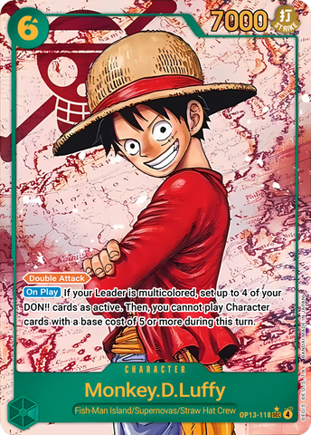 Monkey.D.Luffy OP13-118 (Carrying On His Will)  - Parallel Foil - PSA 10