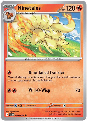 Ninetales 009/086 (ME04: Chaos Rising)  - Reverse Holofoil
