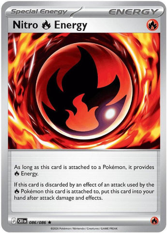 Nitro Fire Energy 086/086 (ME04: Chaos Rising)  - Reverse Holo