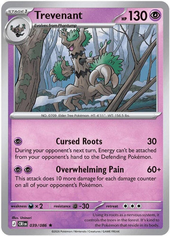 Trevenant 039/086 (ME04: Chaos Rising)  - Reverse Holo