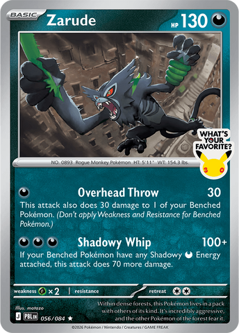 Zarude Whats Your Favorite Stamp 056/084 (Miscellaneous Cards & Products)  - Holofoil