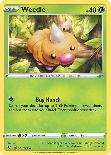 Weedle 001/185 (SWSH04: Vivid Voltage) 