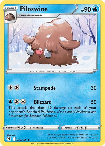 Piloswine 032/189 (SWSH10: Astral Radiance) 