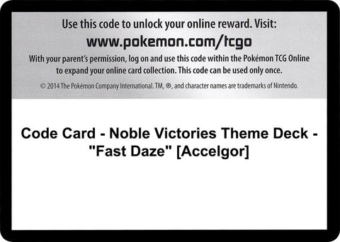 Code Card Noble Victories Theme Deck Fast Daze Accelgor  (Noble Victories) 