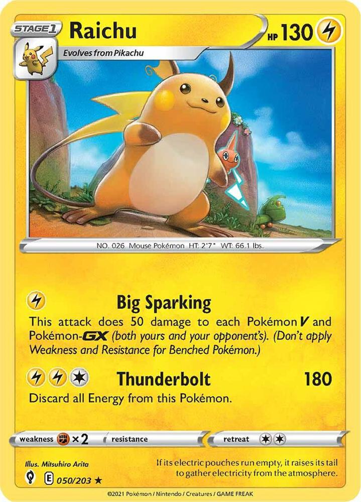 Raichu 050/203 (SWSH07: Evolving Skies)  - Holofoil