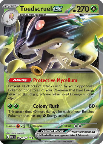 Toedscruel ex 022/197 (SV03: Obsidian Flames)  - Holofoil
