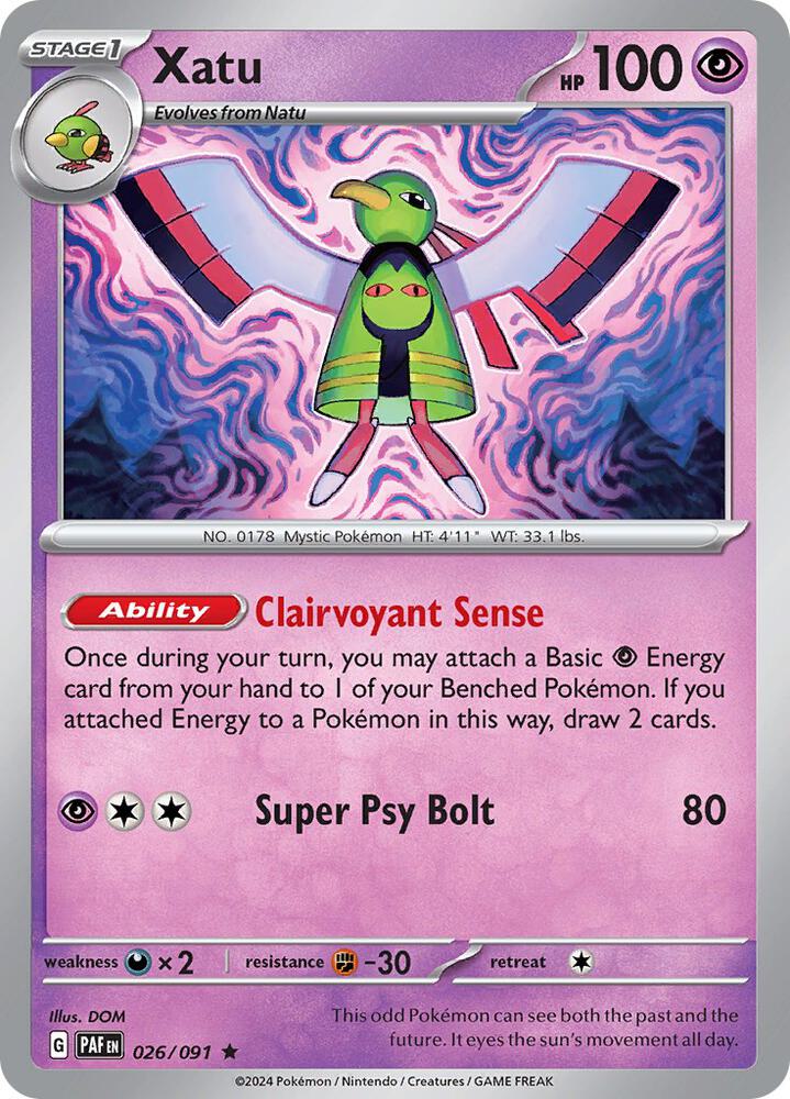Xatu 026/091 (SV: Paldean Fates)  - Holofoil