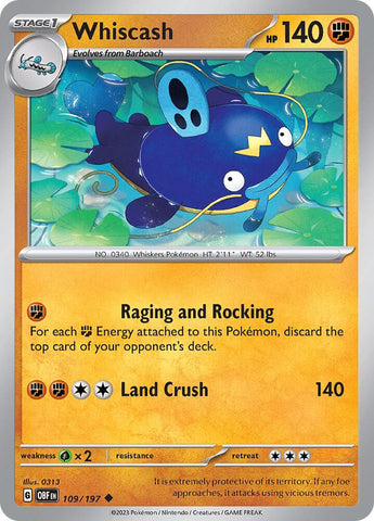 Whiscash 109/197 (SV03: Obsidian Flames) 