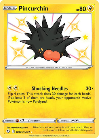 Pincurchin SV043/SV122 (Shining Fates: Shiny Vault)  - Holofoil