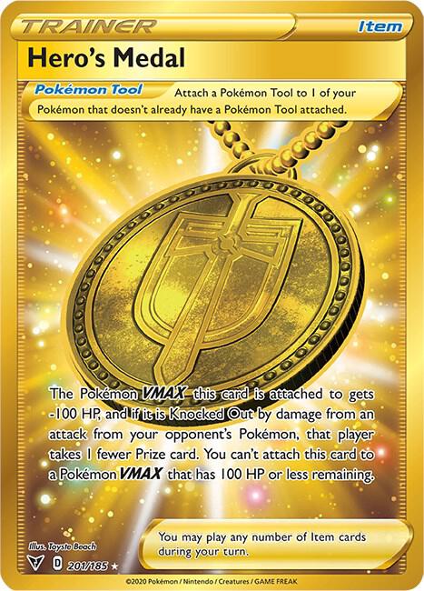 Heros Medal Secret 201/185 (SWSH04: Vivid Voltage)  - Holofoil