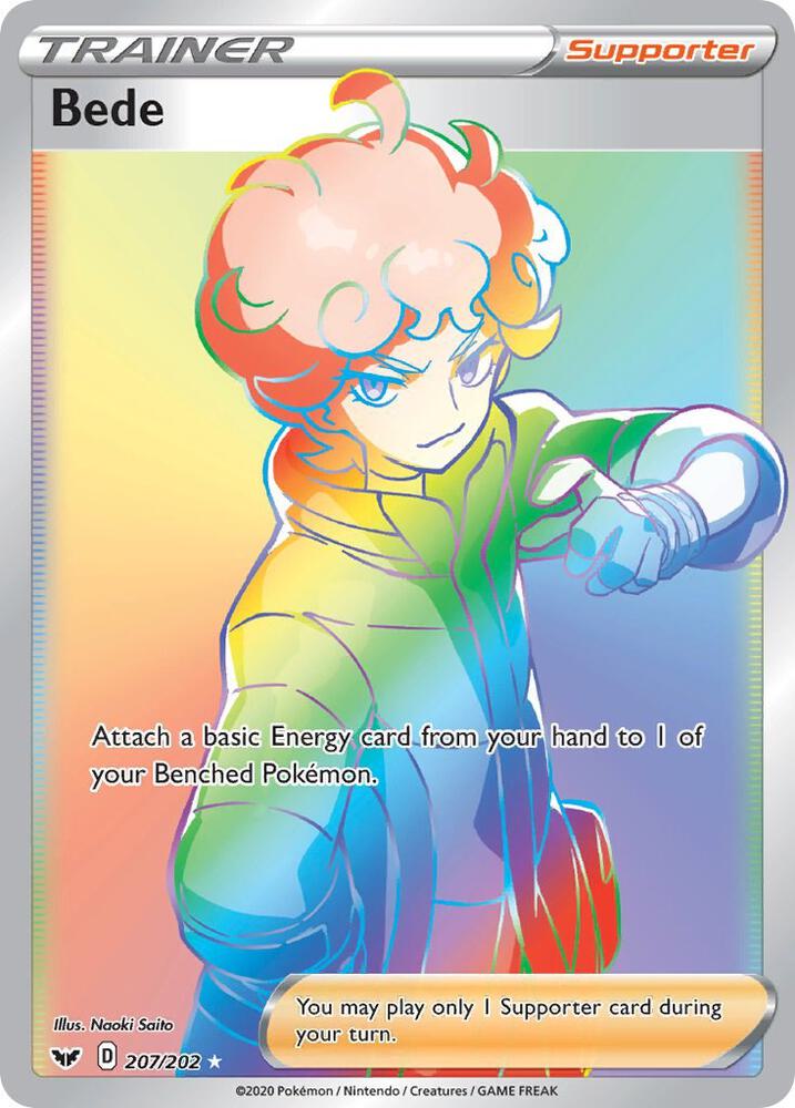 Bede Secret 207/202 (SWSH01: Sword & Shield Base Set)  - Holofoil