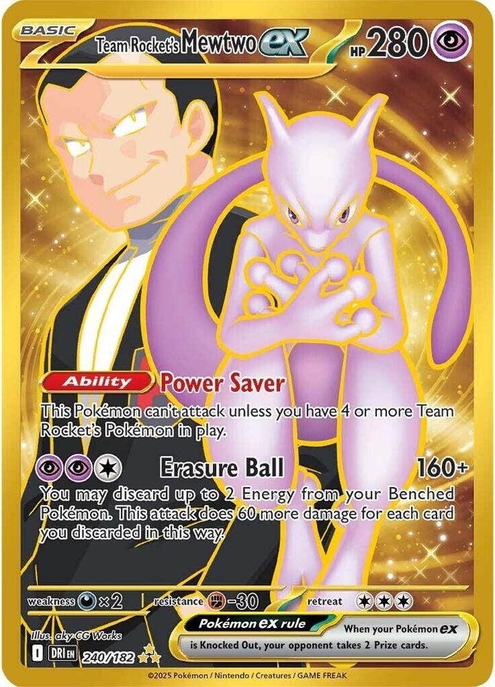 Team Rocket's Mewtwo ex 240/182 (SV10: Destined Rivals)  - Holofoil