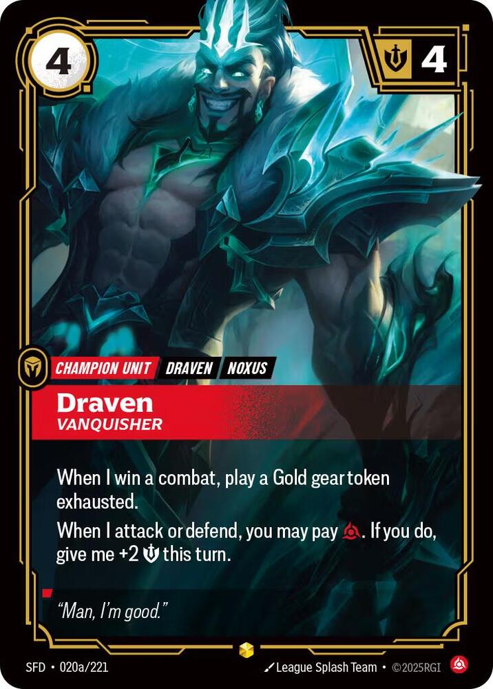 Draven - Vanquisher 020a/221 (Spiritforged)  - Foil