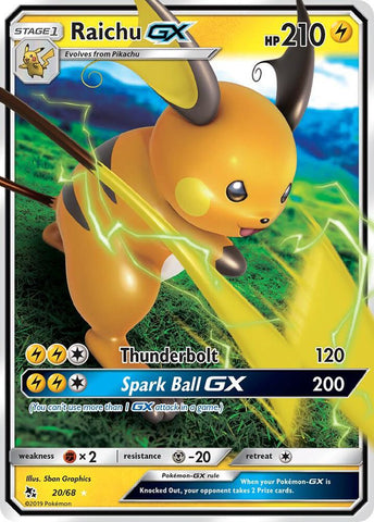 Raichu GX 20/68 (Hidden Fates)  - Holofoil